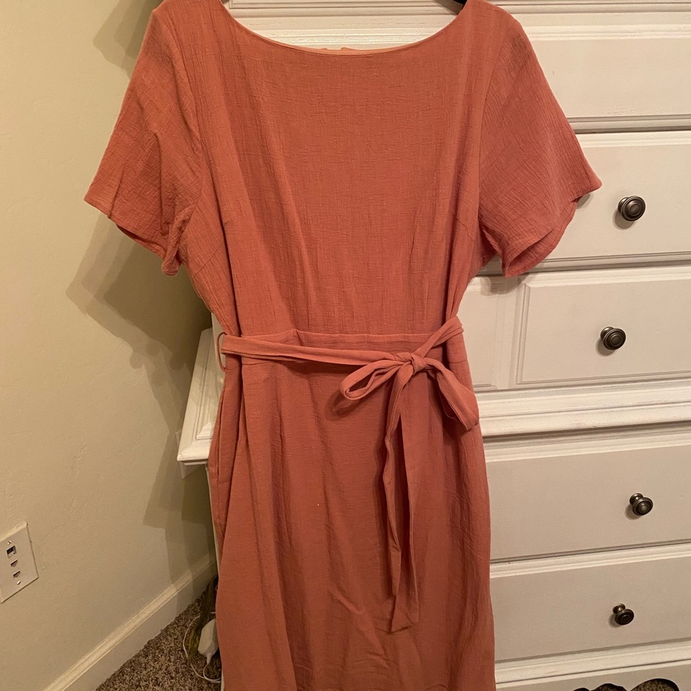 Pink midi dress